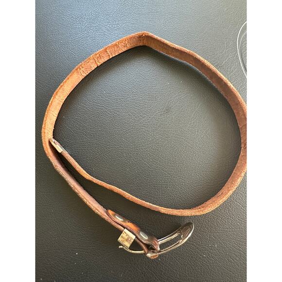 VINTAGE 70\'s KINGMAN ARIZONA HAND TOOLED SKINNY LEATHER WESTERN RANGER BELT